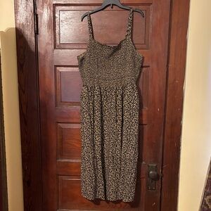Old Navy Brown Leopard Print Midi Dress